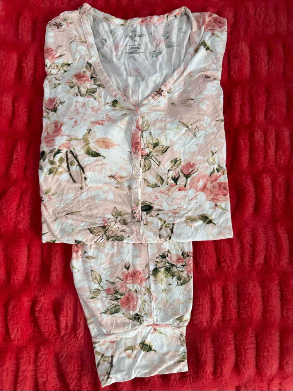 Posh Peanut Floral Henley Pajama Set